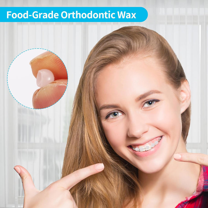 Orthodontic Wax 120 Pack, Easy to Mold Braces Wax, Dental Wax Long-Lasting Hold, Portable and Easy to Tear,Food Grade Relief Wax for Home Travel Office (Unscented)