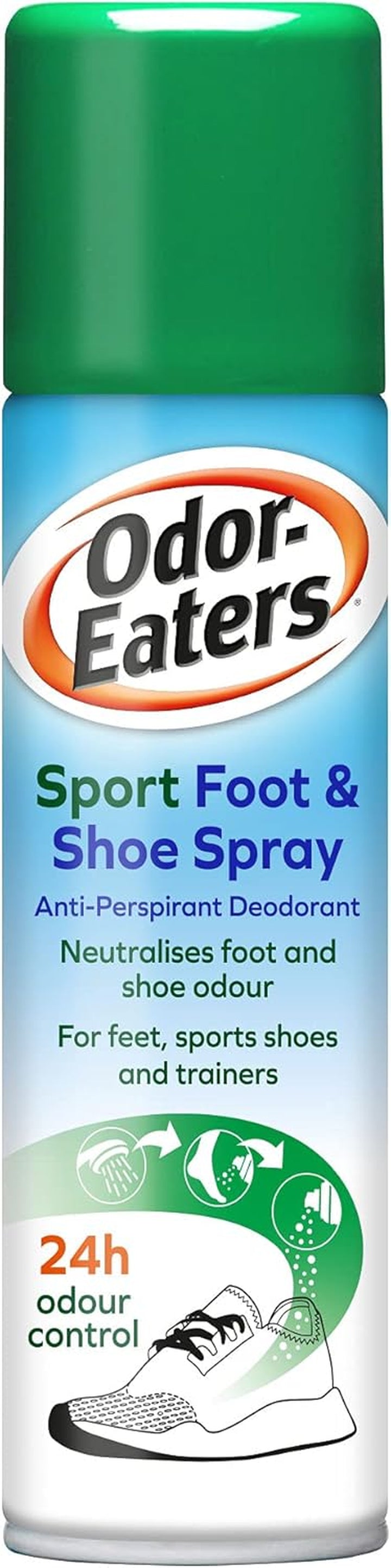 , 24 Hour Odour Destroying Antiperspirant Foot and Shoe Spray for Sport Shoes, 150 Ml