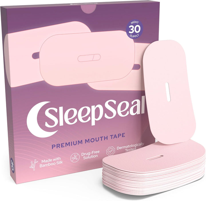 Sleepseal Mouth Tape for Sleeping - Made from Sustainable Bamboo Silk, Hypoallergenic & Dermatologically Tested Sleep Tape – Snoring Aid Solution, Improves Nasal Breathing – 30 Night Supply