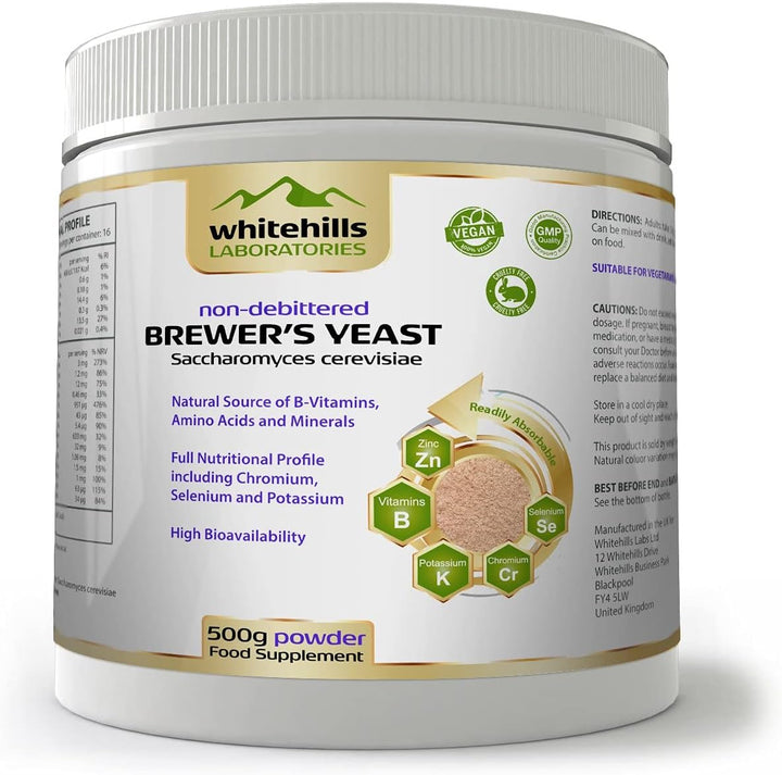 Brewer'S Yeast Powder 500G Non-Debittered Inactive Natural Source of B-Vitamins, Chromium, Selenium and Potassium for Humans, Cats, Dogs, Horses and Ducklings