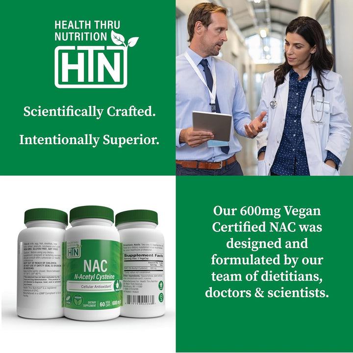 NAC N-Acetyl-Cysteine 600Mg 60 Vegecaps | the Purest, Most Powerful NAC Supplement | Supports Healthy Lung & Liver Functions | Maintains Overall Cellular Health - Vegan, Soy Free & Gluten Free