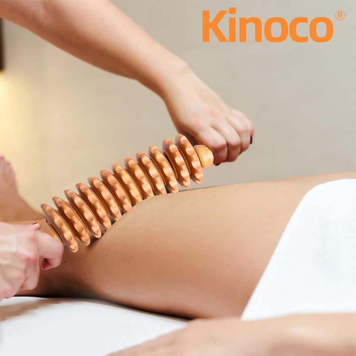Curved Wood Therapy Massage Roller Tools,Lymphatic Drainage, Cellulite Massage & Wooden Muscle Roller Stick for Waist and Thigh, Stomach Rolling Massager Tool