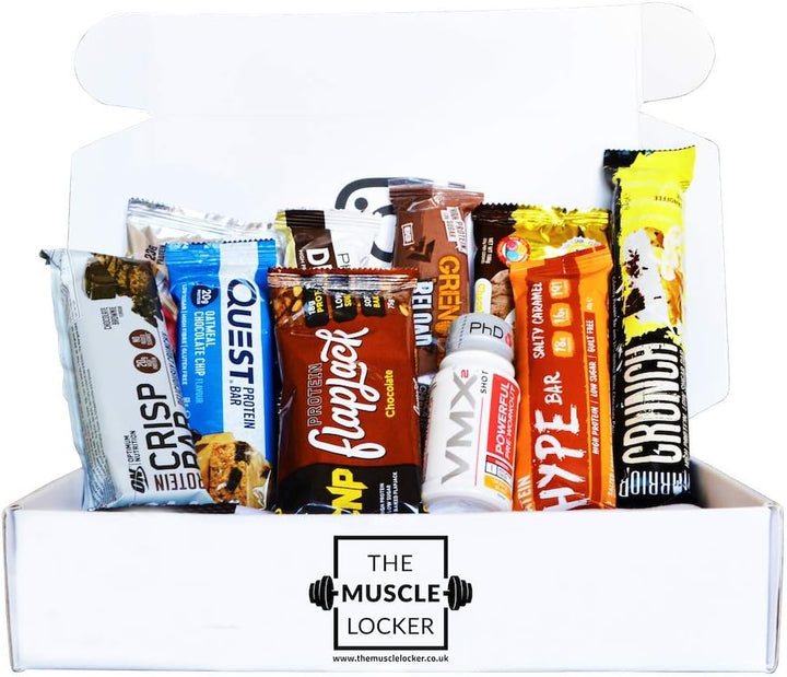 Protein Snack Box - Gym Gifts for Men & Women - High Protein Hamper with Bars & Snacks - Fitness Gift for Gym Lovers - High Protein Selection Box