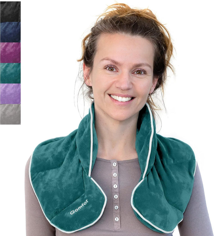 Wheat Bags Microwavable Neck and Shoulder (1.5Kg) - Heavy Lavender Heat Pads for Neck, Shoulder, Back Pain, Period Pain, and Stress Relief - Durable, Soothing Microwave Heat Pad (Dark Grey)