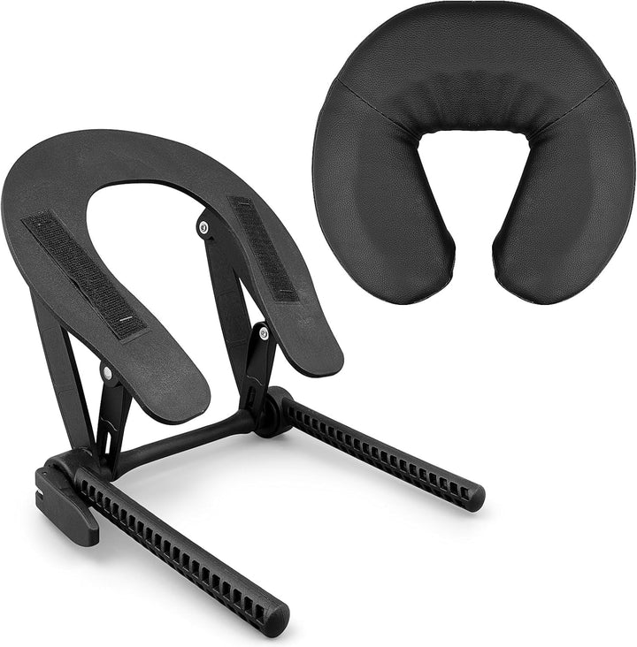 Massage Table Face Cradle Cushion, Adjustable Massage Table Cradle U-Shaped Standard Universal Headrest Cradle with Face Cushion Pillow for Massage Bed Beauty Spa Equipment, Black