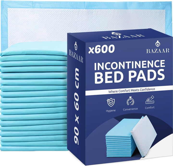 100 X Disposable Incontinence Bed Pads 90 X 60Cm – Highly Absorbent Waterproof Bed Sheets for Adults, Elderly, Children & Babies – Bed Wetting Sheets & Bed Protectors for Mattress, Sofa & Chair