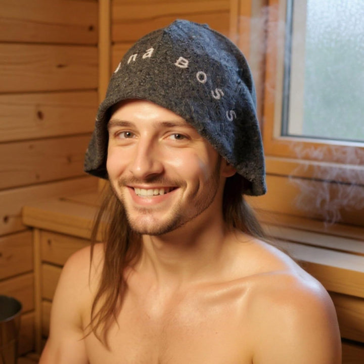 Sauna Hat Made of Wool Felt – (510-148) Felt Sauna Cap for Men and Women, Felt Cap for Sauna, Grey 510-148, One Size