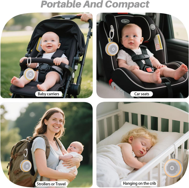 White Noise Machine Portable Sound Machine for Baby Adult Features Powerful Battery, 20 Soothing Sound, Noise Canceling for Sleeping, Sound Therapy for Office Home, Travel, Registry Gift
