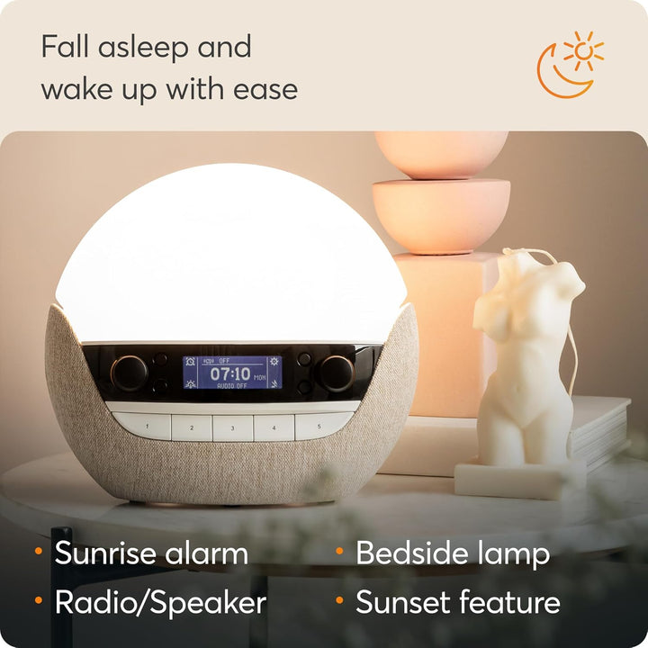 Bodyclock Luxe 700FM - Wake-Up Light with FM Radio, Bluetooth Speakers & Low-Blue Light for Sleep