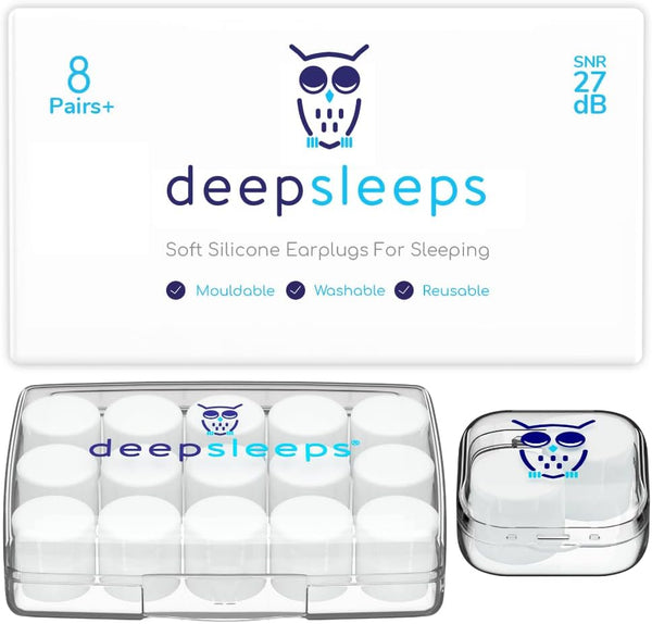 Ear Plugs for Sleep –  Premium Soft Silicone Earplugs, 8 Pair Pack, 27Db