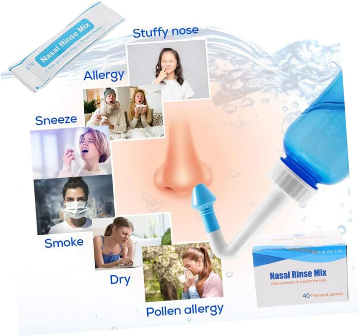 80 Pcs Nasal Salt Packets Iodine-Free Instant Dissolving Rinse Mix for Nose Care for Allergies and Sinus Relief Convenient for Daily Use