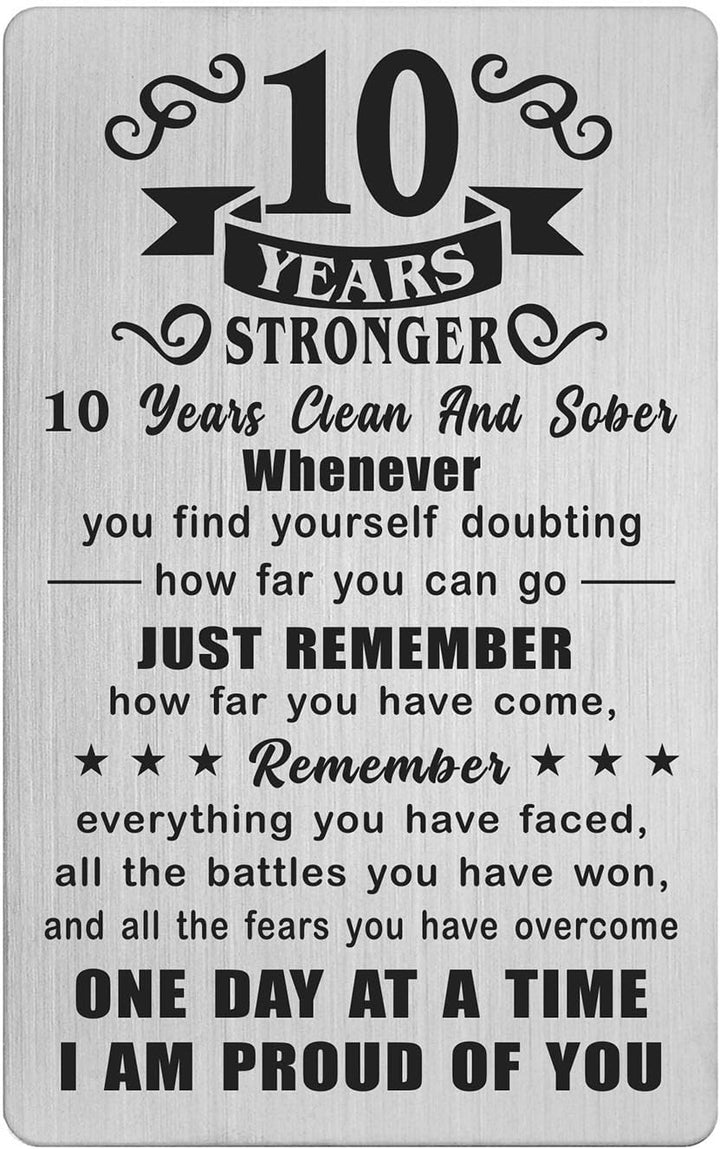 2 Year Sober Card - 2 Year Sobriety Gifts for Women Men - 2 Year Clean and Sober Gifts - 2 Yr Addiction Recovery Engraved Wallet Cards Token