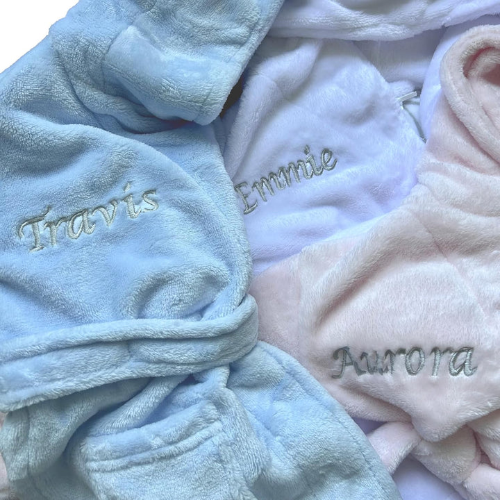 Personalised Baby Dressing Gown Baby Dressing Gown Robe with Teddy Ears Bath Robe Towel Personalised Gifts Girl Boy Clothing