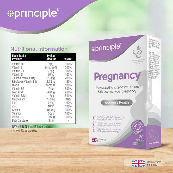 Pregnancy | 30 Tablets | 1 Month Supply | 17 Essential Vitamins & Minerals | Pregnancy Food Supplement | Made in the UK by  Healthcare