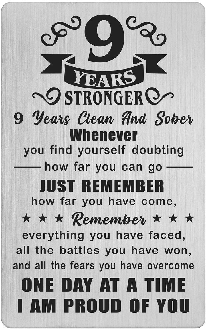 2 Year Sober Card - 2 Year Sobriety Gifts for Women Men - 2 Year Clean and Sober Gifts - 2 Yr Addiction Recovery Engraved Wallet Cards Token