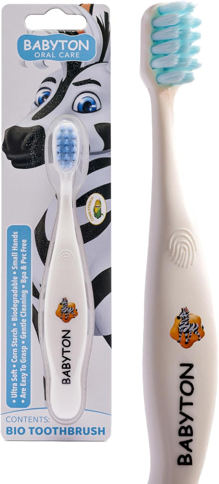 Bio Toothbrush - Eco-Friendly, Soft Bristles for Babies, Ergonomic Handle, Biodegradable Corn Cob Material (Jellyfish)