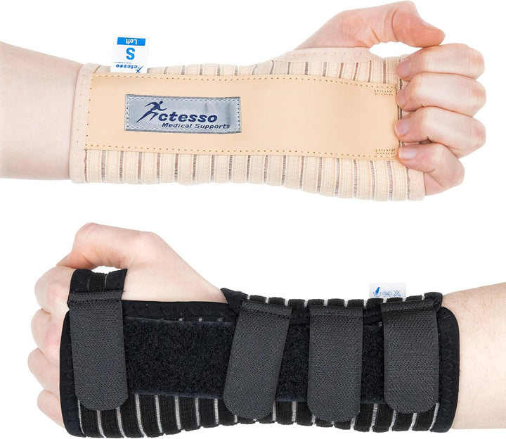 Breathable Wrist Support Brace Splint - Ideal for Carpal Tunnel, Sprains, and Tendonitis (Black, Medium, Right Hand)