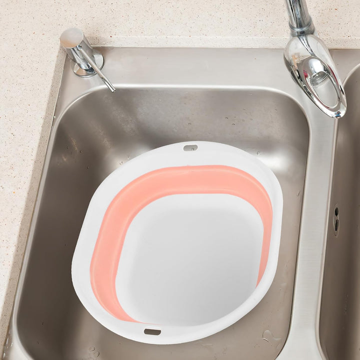 Foldable Portable Wash Basin Tub with Hook for Easy Drainage Space-Saving Collapsible Washbasin for Feet Face Hands Washing Lightweight Household Travel Bath