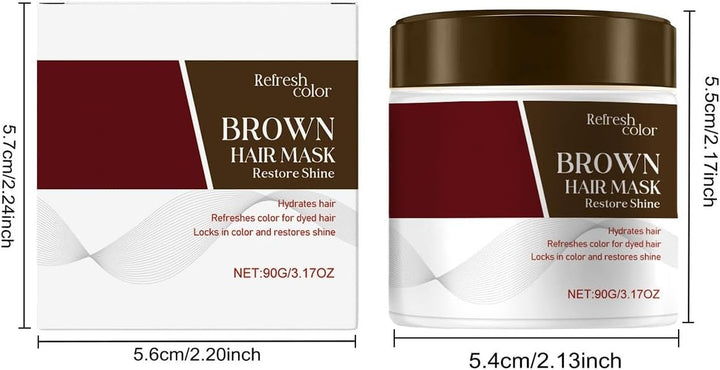 Radiant Brown Hair Mask - 90G. a Multi-Benefit Nourishing Mask Suitable for Color-Treated Hair That Moisturizes, Smoothes, and Maintains Vibrant Color.
