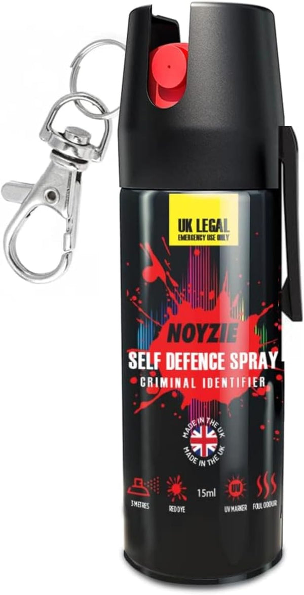 Self Defence Spray UK Legal Pepper Spray Alternative for Men & Women with UV Marking, Keychain & Belt Clip - Criminal Identifier Spray for Personal Protection - 15Ml