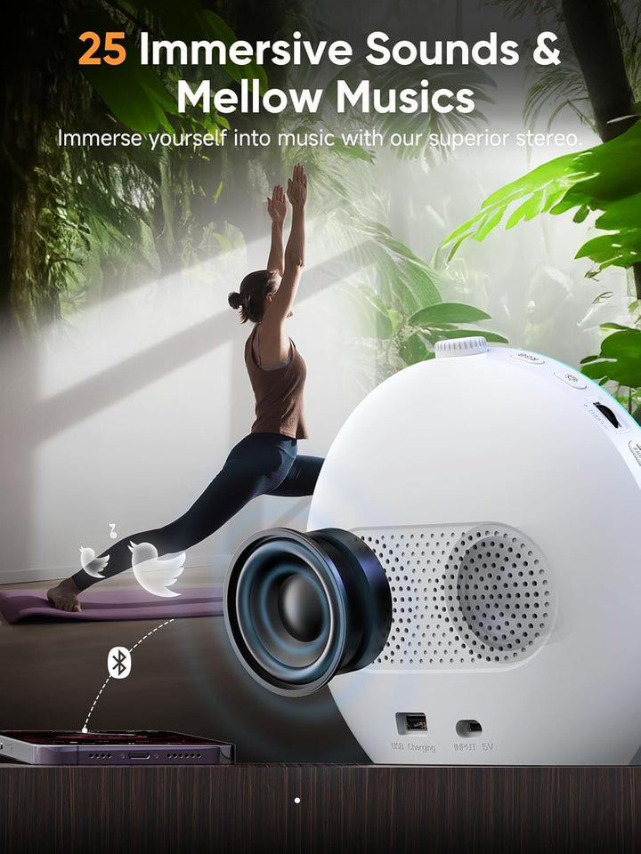 Sunrise Alarm Clock, Wake-Up Light, 9Min Snooze, Bedroom Night Lamp, 25 Soothing Sounds with 16 Volumes, Weekday/Weekend Dual Alarms, Child/Adult Sunset Alarm, Adjustable BT Party/Gathering Lamp