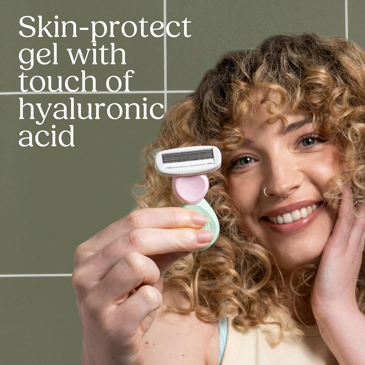 Intuition Complete Women'S Mini Razor with Travel Case, for Tricky Zones like Bikini Line, Armpits, Knees & Ankles, with Skin Protect Gel for Smooth Shave