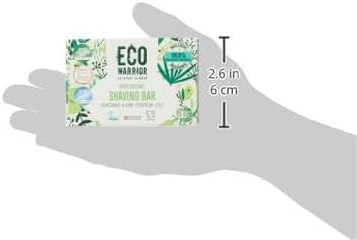 Eco Warrior Shaving Soap - Vegan, Cruelty Free, No SLS or Parabens, Shaving Soap for Men & Women, Contains Moisturising Coconut Oil & Shea Butter, Fragranced with Bergamot & Lime, Gift for Him, 100G