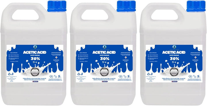 White Vinegar, 30% Acetic Acid, 5L, Industrial Strength Cleaning Solution (1)