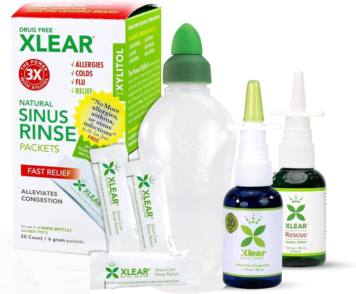 Natural Xylitol Nasal Spray and Commonsense Medicine Book: Healing from the inside Out and Stopping the Next Pandemic Bundle, 1.5 Fl Oz, Pack of 3 Saline Sprays and 1 Book