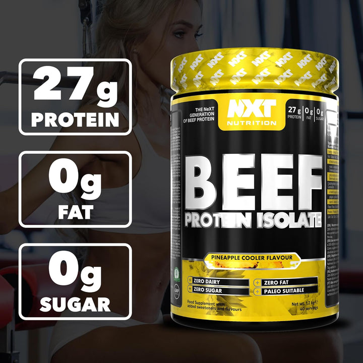 Beef Protein Isolate Powder - Protein Powder High in Natural Amino Acids - Paleo, Keto Friendly - Dairy and Gluten Free - Muscle Recovery | 1.2Kg (Pineapple)