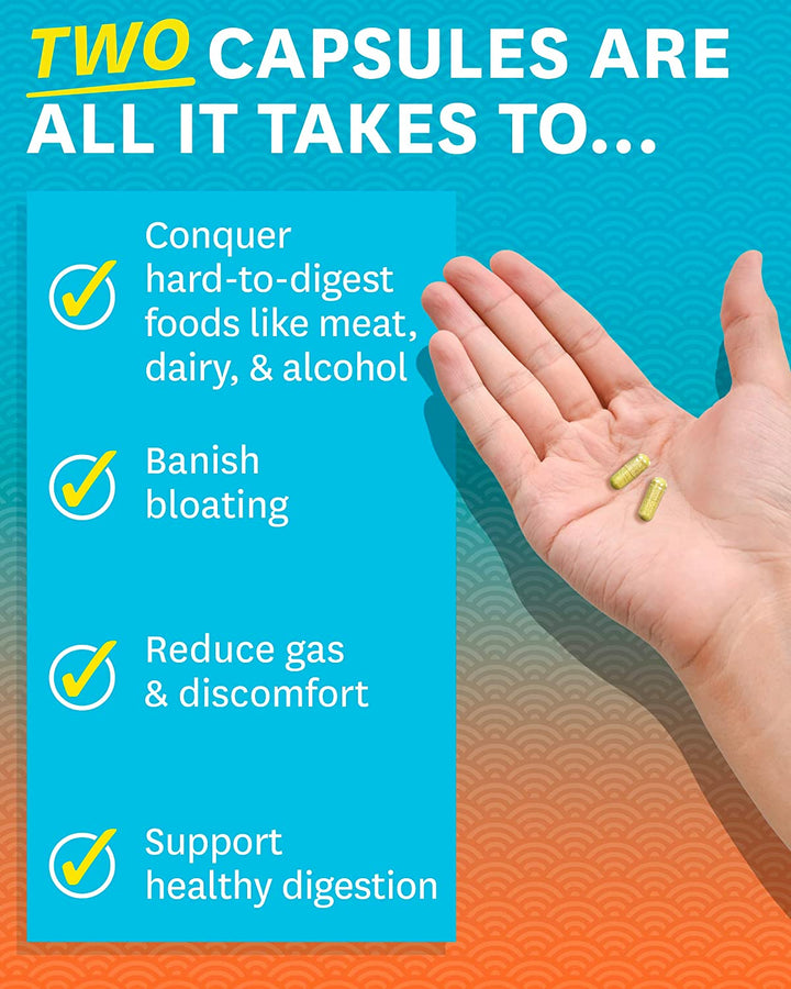 No Bloat - Probiotics, Digestive Enzymes - Ginger, Dandelion, and Lactase to Improve Digestion (48 Count)