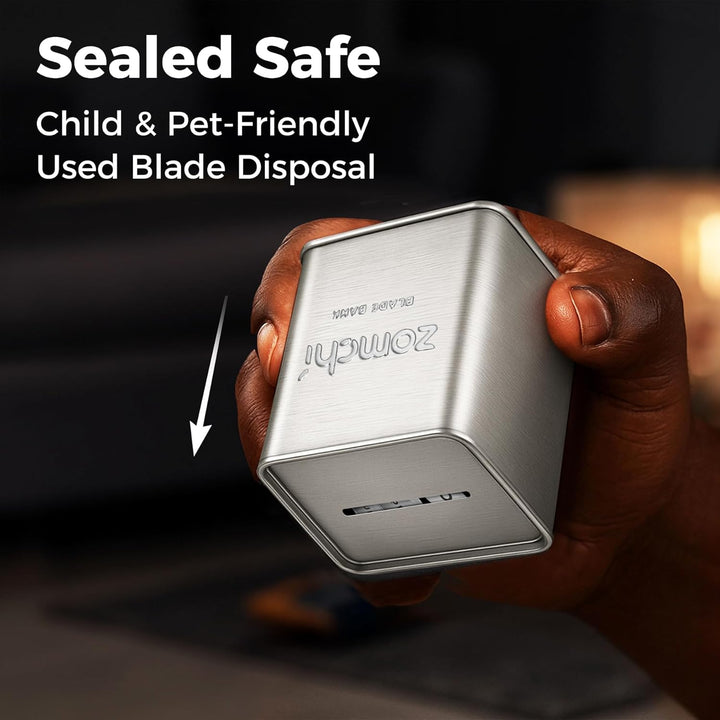 Razor Blades Bank for Storing Safety Razor Blade Storage Case for Disposal of Used Double Edge Safety Razor Blades (Silver)