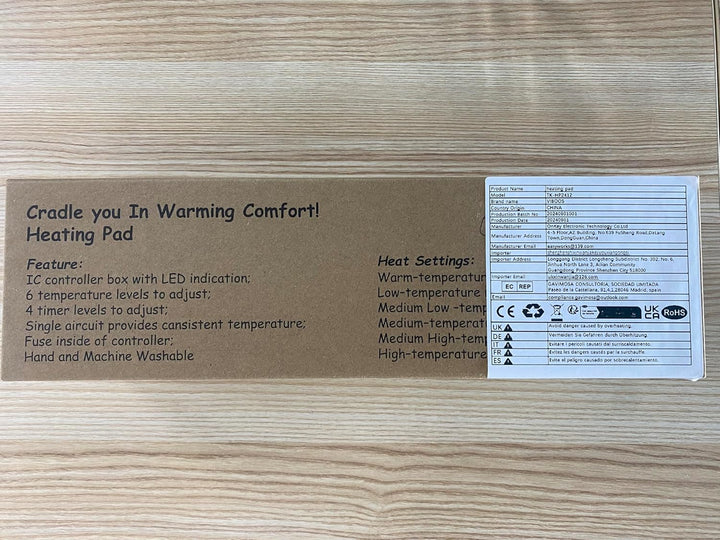 Heating Pad, Electric Heat Pad with Automatic Switch-Off and 6 Temperature Levels Heating Pad for Back Neck Shoulder Belly Heating Technology - Machine Washable. (12" X 24", Silver Gray)