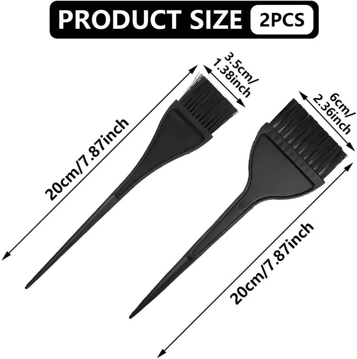 2Pcs Hair Coloring Brush,Salon Grade Haír Tint Brush,Hair Dye Brúsh,Single-Sided Haír Dyeing Comb Brúsh for Háir Salon Use,Diy Coloring,Highlights,Háir Bleaching (Black,Large + Medium)