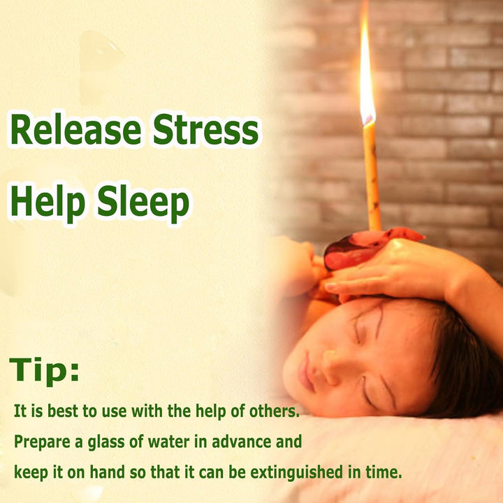 Ear Candles, 10 Pcs Natural Beeswax Ear Candles Kit, Beeswax Hopi Ear Candles for Blocked Ears with 5 Protective Disks+10 Cotton Swab