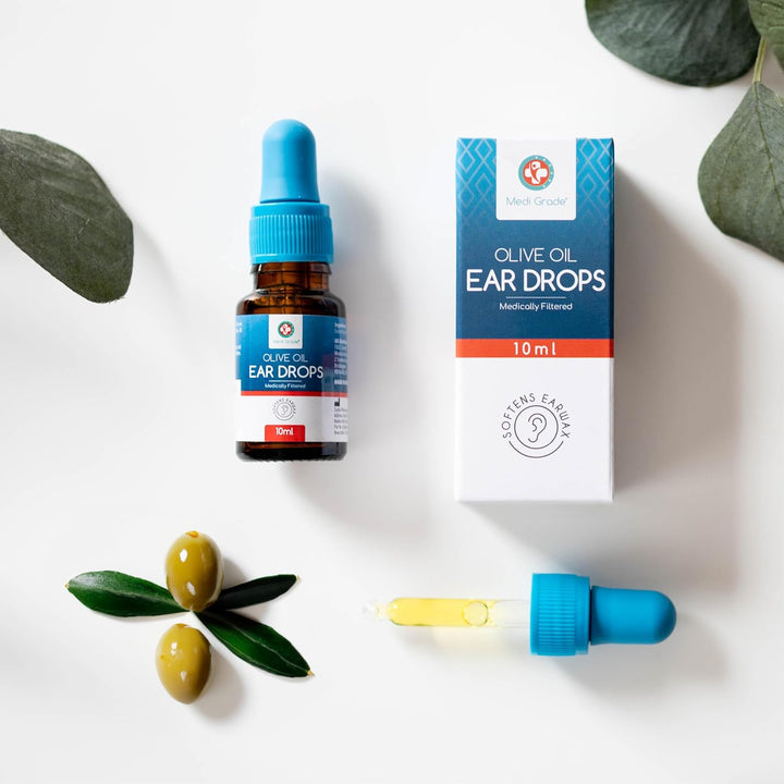 Olive Oil Ear Drops for Wax Removal and Blocked Ears, 10Ml - 100% Natural Ear Wax Removal Drops with Pipette Dropper Softens and Removes Hardened Earwax Buildup - Advanced Ear Wax Drops
