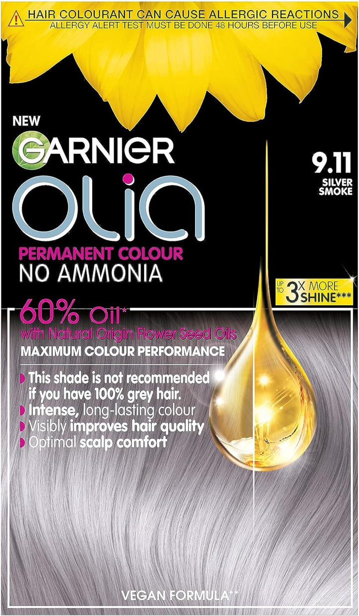 Garnier  5.0 Brown, Oil-Powered, No-Ammonia. 100% Grey Coverage. Luminous, Long-Lasting, Vibrant Brown Hair Color with Exceptional Shine and a Healthy, Nourished Feel.