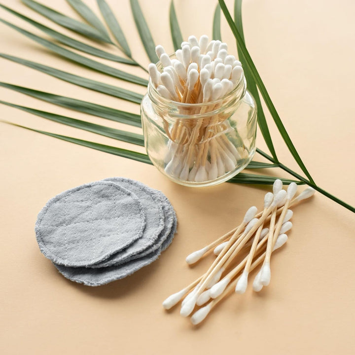 Bamboo Cotton Buds - 1000 Pcs Organic Cotton Wool Buds, Biodegradable, Sustainable, Plastic-Free, Fully Recyclable Ear Buds (1000, Standart)