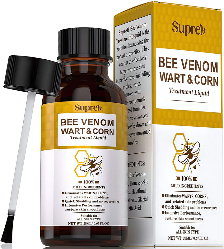 Fast-Acting Bee Venom Wart Remover: Wart Freeze off with Salicylic Acid & Bee Venom Cream - Wart Removal for Plantar Wart Genital Wart Common Wart on Face Hand Finger 30