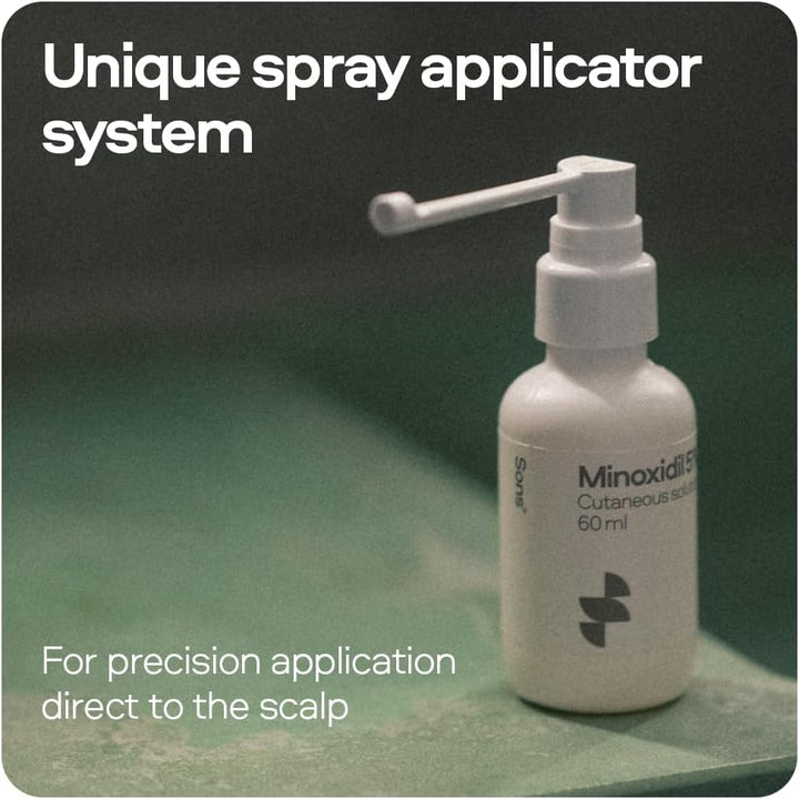 Minoxidil 5% Spray for Men (3X60Ml), Clinically Proven Hair Regrowth & Thickening Formula, Anti-Hair Loss Treatment, Stimulates Follicles, Easy to Use Precision Application System, Made in Europe