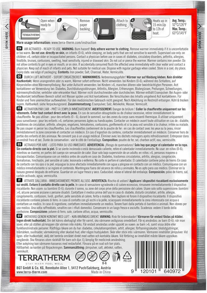 Heat Pads Back, Neck and Shoulders – 12H Soothing Deep Heat Patches, Bodywarmer – Self Adhesive and Air Activated Patch – 5 Pieces