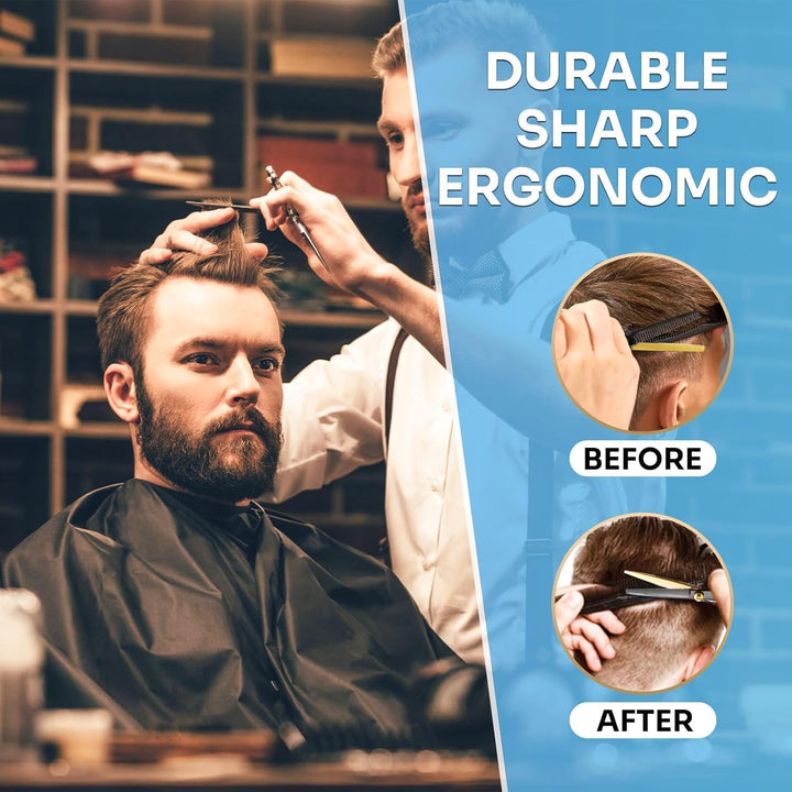 Hairdressing Scissors, 15 Pcs Thinning Scissors Kit, Professional Hairdressing Kit with Protective Case, Extra Sharp and Precise for Hair and Beard for Hairdresser/Hairdresser/Beard