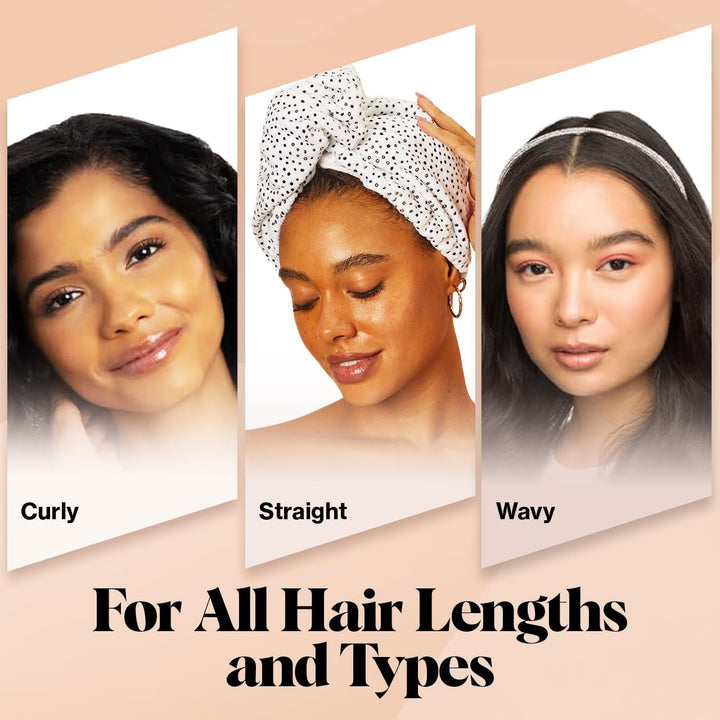 Microfibre Hair Towel Wrap - Quick Dry Curly Hair Wraps for Women | Microfiber Towel for Hair | Hair Drying Towel Wrap | Hair Towels for Women | Hair Turban for Wet Hair - Micro Dot