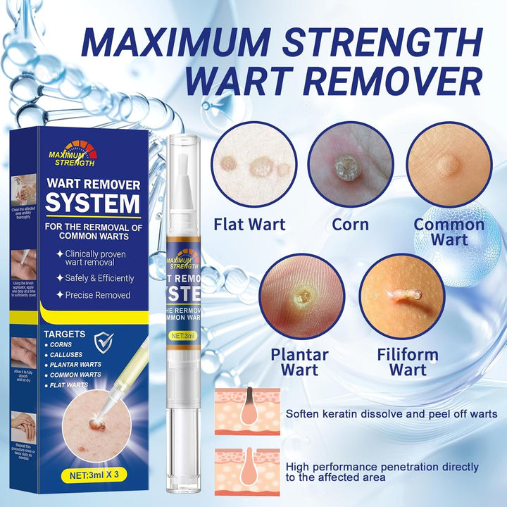 3Pcs Skin Tag Removal Kit, Wart Removal Pen 4ML, Effectively Targets Skin Tags, Mole, Calluses on Body (3)