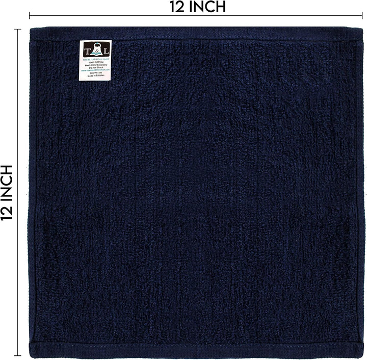 Towel and Linen Mart 100% Cotton - Wash Cloth Set - Pack of 24, Flannel Face Cloths, Highly Absorbent and Soft Feel Fingertip Towels (Multi)