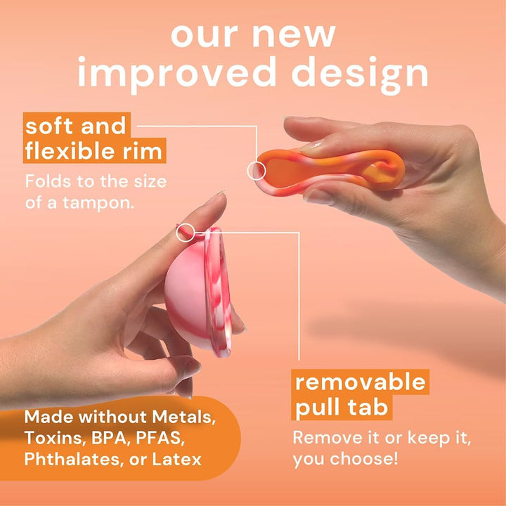 Reusable Menstrual Disc, Wear up to 12-Hours, Sustainable Period Disc Alternative to Menstrual Cups, Tampons and Pads for Light or Heavy Flows, Leak Proof - Small & Large Sizes