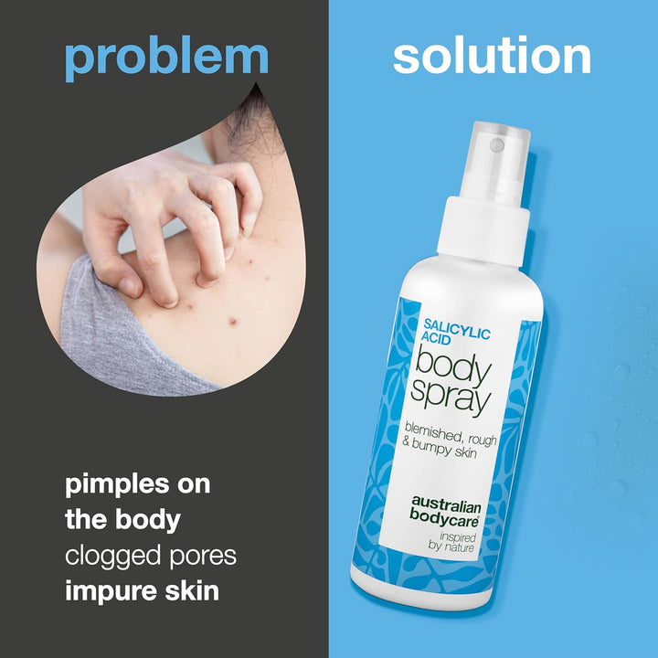 Salicylic Acid Spray against Body Breakouts, Clogged Pores and Rough Skin – with 2% Salicylic Acid and Glycolic Acid for Clearer, Smoother Skin