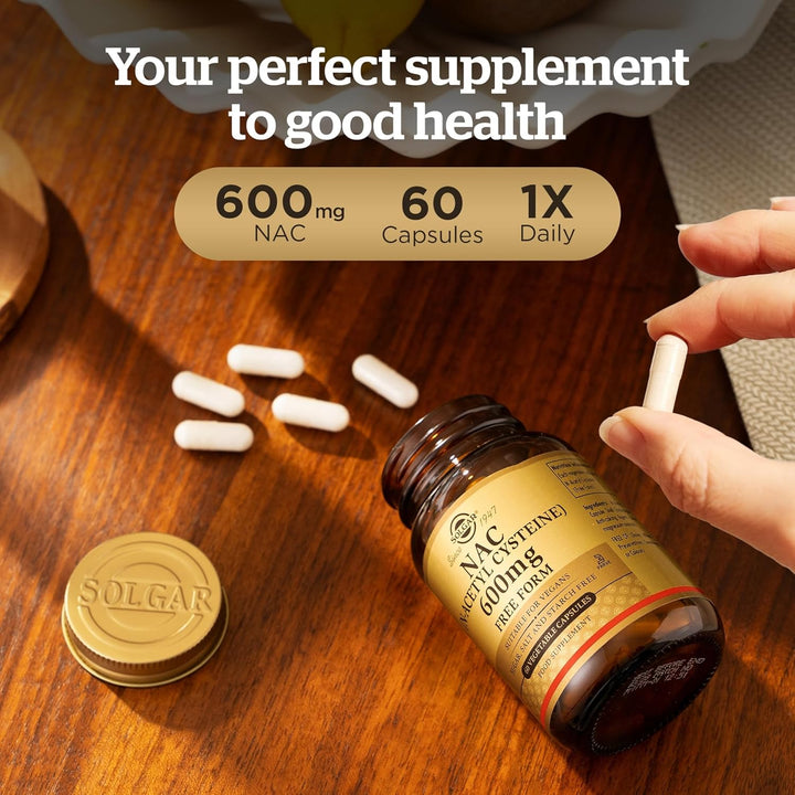 NAC (N-Acetyl-L-Cysteine) 600 Mg Vegetable Capsules - Pack of 60 - Healthy Skin, Hair and Nails - Vegan