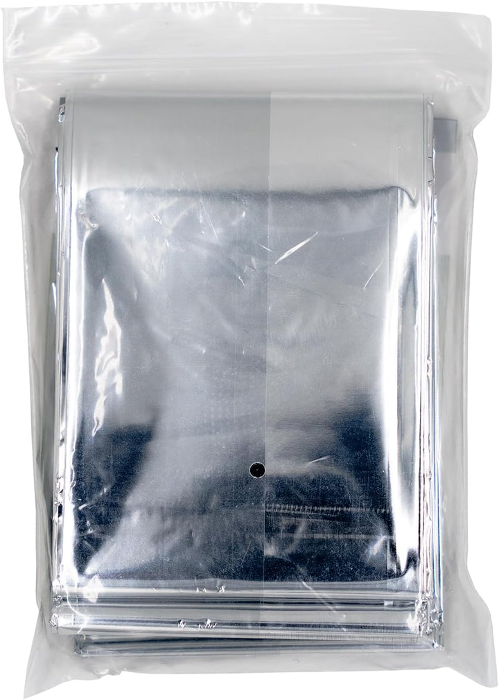 Compact Emergency Thermal Silver Foil Blanket, Ideal for Camping & Survival - 140Cm X 204Cm - Twin Pack