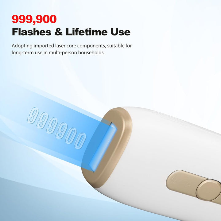 IPL Laser Hair Removal, Sapphire Cooling Painless Laser Hair Removal 1200Nm Hair Removal Laser 3 Modes and 5 Levels of Adjustment Permanent Hair Removal